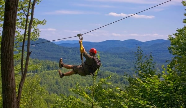 zip lining in White Mountains 