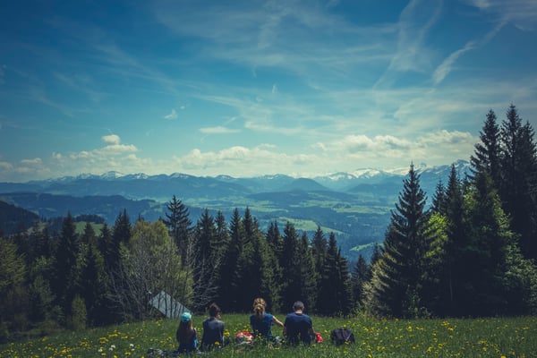 family in the white mountains