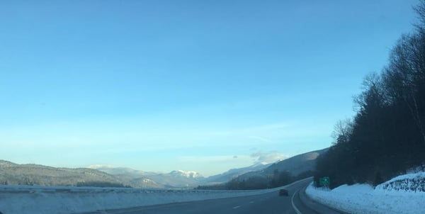 driving to the white mountains