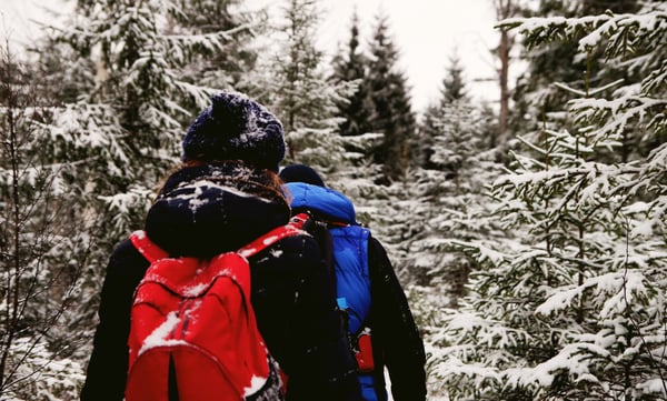 winter hiking in the white mountains